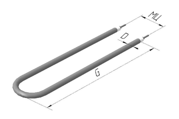 трубчатые электрические ТЭНы, промышленные, оребренные, Чимкен